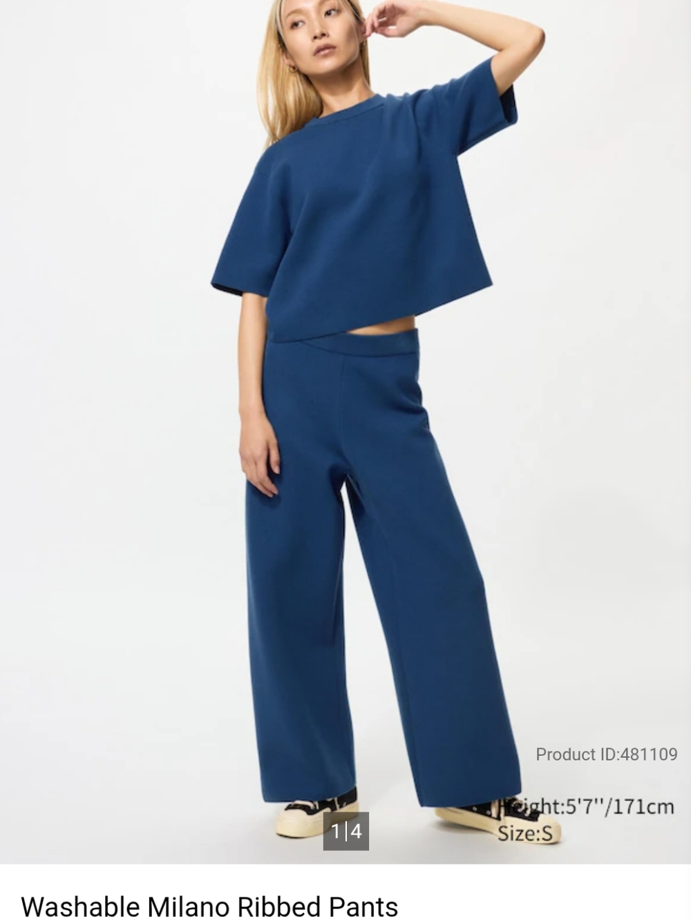 Uniqlo Knitted Blue Milano Pants XS